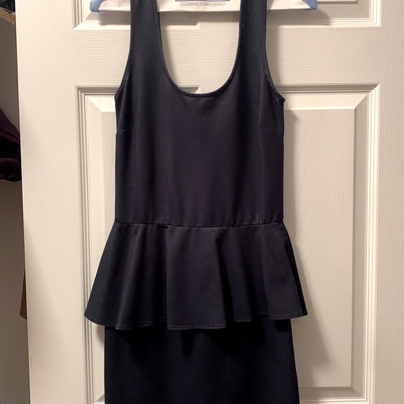 Aqua Indigo / Navy Peplum Denim Dress, M - Picture 2 of 8